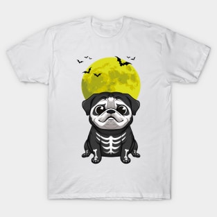 Pug's Spooky Moonlit Halloween Adventure T-Shirt